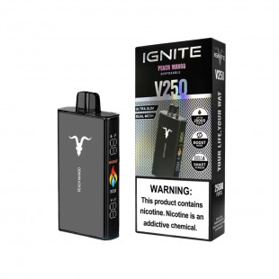	CIGARRO POD IGNITE V250 25000PUFF SILVER PEACH MANGO