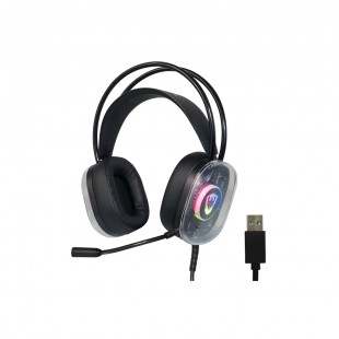 FONE COM MICROFONE SATELLITE GH-553 RGB GAMING PRETO