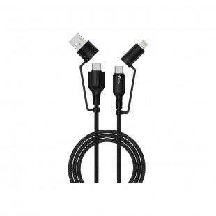  CELULAR CABO USB 4LIFE FL4160CCALB TYPE-C/IPHONE 4IN1 1MTS PRETO 