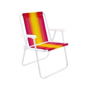 CADEIRA DE PRAIA MOR 002002 AMARELO VERMELHO