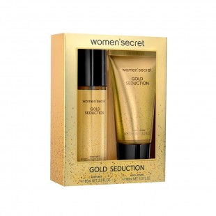 WOMEN SECRET GOLD SEDUCTION KIT SPLASH 85ML+BODY 90ML 