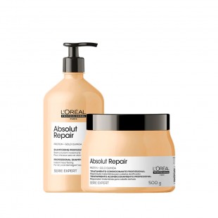 KIT LOREAL ABSOLUT REPAIR GOLD QUINOA SHAM 1.5ML+CONDICIONADOR 750ML