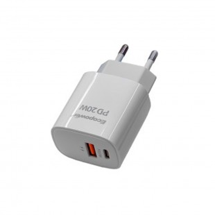 FONTE ECOPOWER EP-7042 USB-C/USB 10W BRANCO