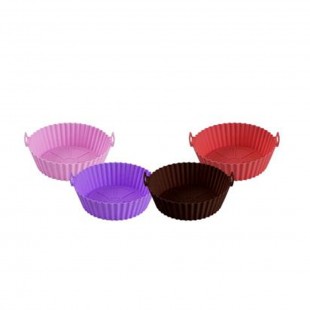 MOLDE SILICONE PARA AIR FRY COLORIDO 20X20X5CM