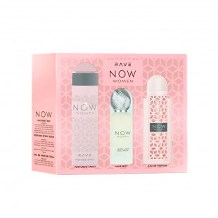RAVE NOW WOMEN KIT FEM 100ML EDP+HAIR MIST 50ML+SPRAY 200ML 