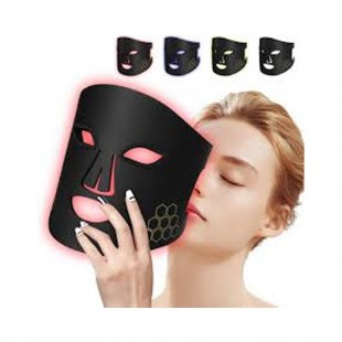 MASCARA FACIAL LED 4CORES LIGHT THERAPY SILICONE FACE MASK BLACK