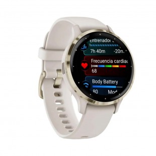 RELOGIO GARMIN VENU 3S 41MM IVORY SOFT GOLD BELEZEL 