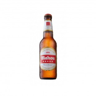 CERVEJA ESPANHA MAHOU 5 ESTRELLAS 250ML GARRAFA