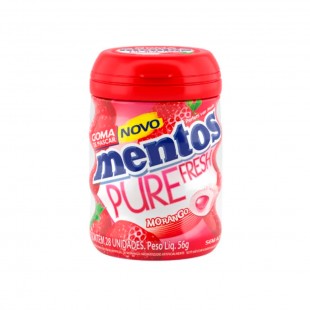 CHICLETE MENTOS PURE FRESH MORANGO SEM AZUCAR 56GR