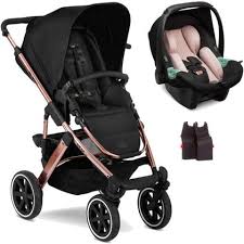 CARRINHO PARA BEBÊ FOSTON BY 08 PRETO/ROSE GOLD