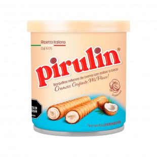BARQUILLOS RECHEADOS PIRULIN COCO 155G LATA