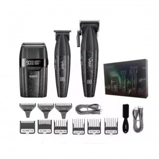 KIT MAQUINA DE CABELO VGR V-640 S3 3IN1 BLACK BIVOLT