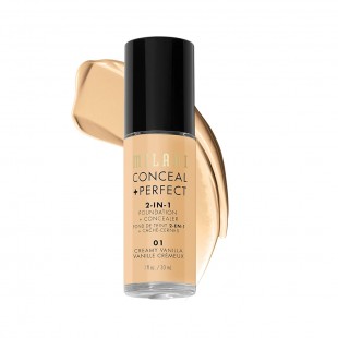 BASE + CORRETIVO MILANI CONCEAL+PERFECT 2-IN1 01 CREAMY VANILLA 30ML