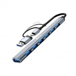 HUB 4LIFE FLU7-2 7EM1 USB-C CINZA