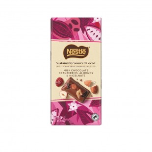 CHOCOLATE NESTLE CRANBERRIES/ALMONDS/HANZELNUTS 170G BARRA