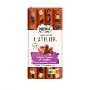 CHOCOLATE NESTLE RAISINS,ALMONDS,HANZELNUTS 170G BARRA
