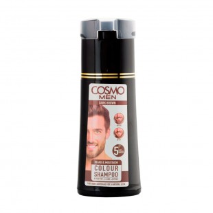 SHAMPOO COSMO COLOUR MEN DARK BROWN BEAR & MOUSTACHE 180ML