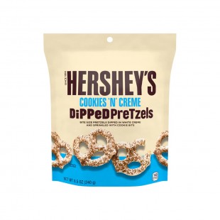 BISCOITO HERSHEY'S COOKIES'N'CREME DIPPED PRETZELS 240G