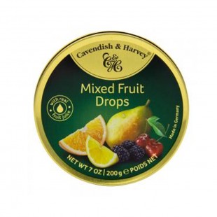 BALA DE FRUTAS CAVENDISH & HARVEY MIXED FRUIT DROPS LATA 200G
