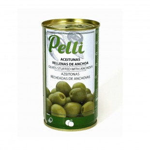 AZEITONAS JOLCA RECHEADAS DE ANCHOVA VERDES 300G LATA 